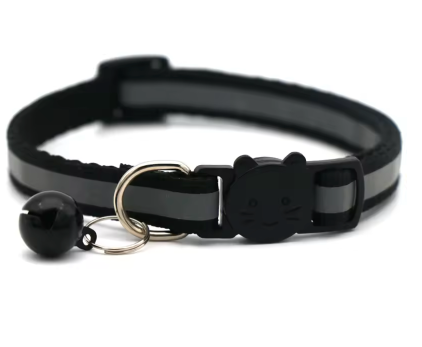 Fetch Leash Supply Mini Adjustable Pet Collar –  Reflective Strips & Bell for Dogs and Cats